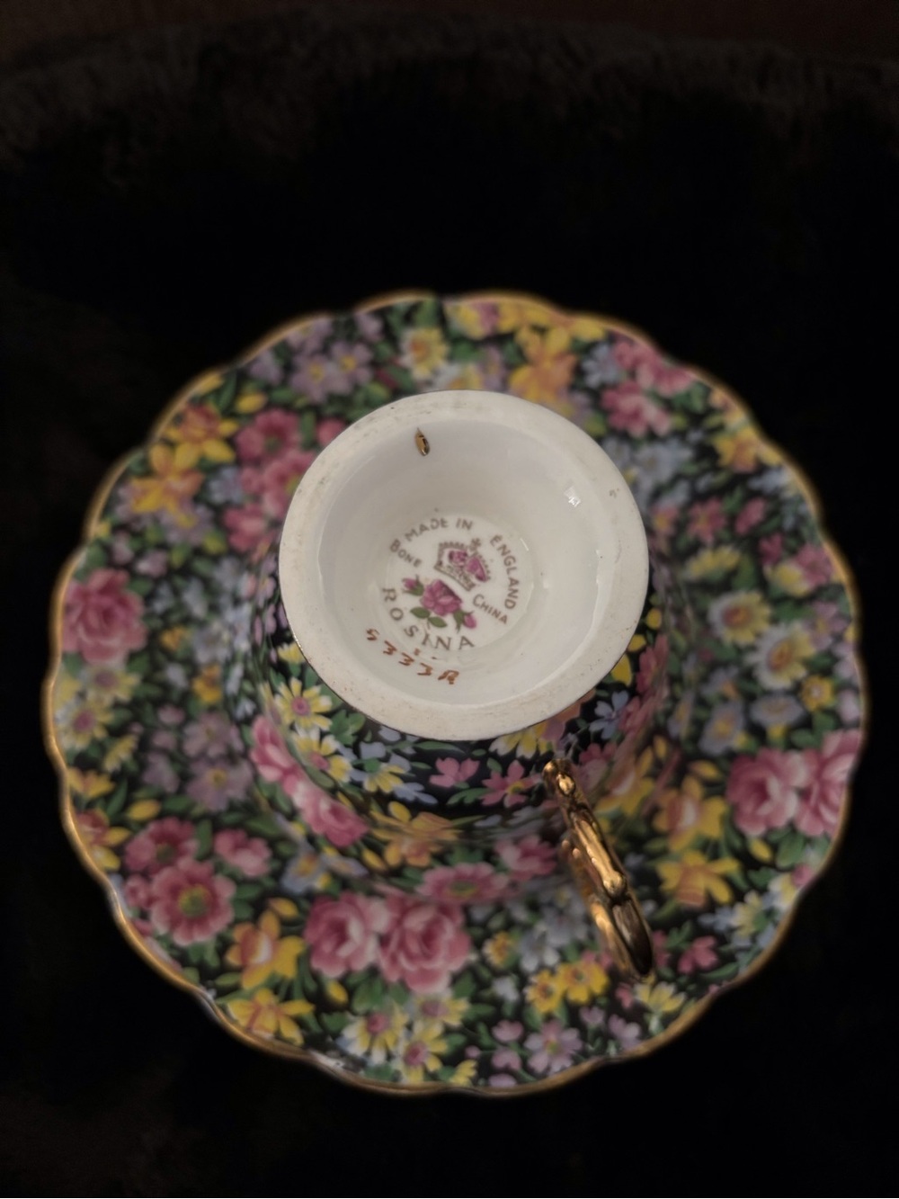 Vintage Rosina Floral Chintz Teacup & Saucer - Picture 8 of 13